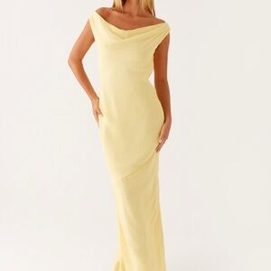 Peppermayo yellow backless maxi dress